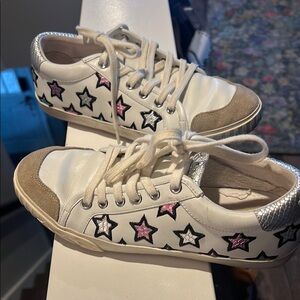 White Sneakers with Star Design